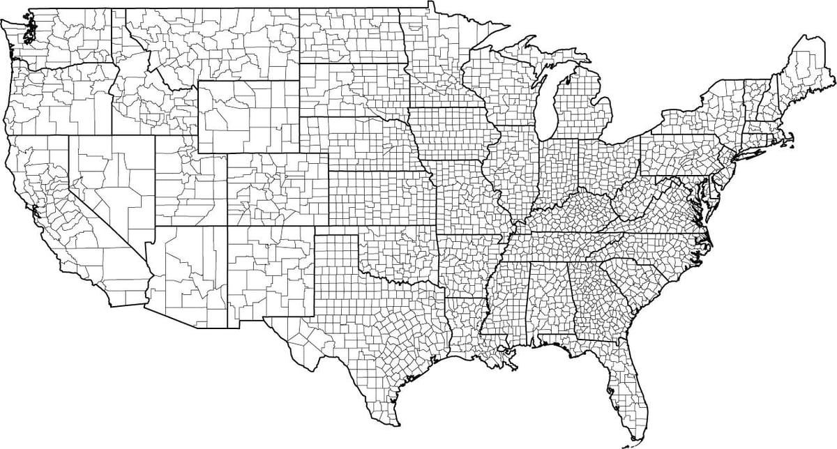 USA contea mappa