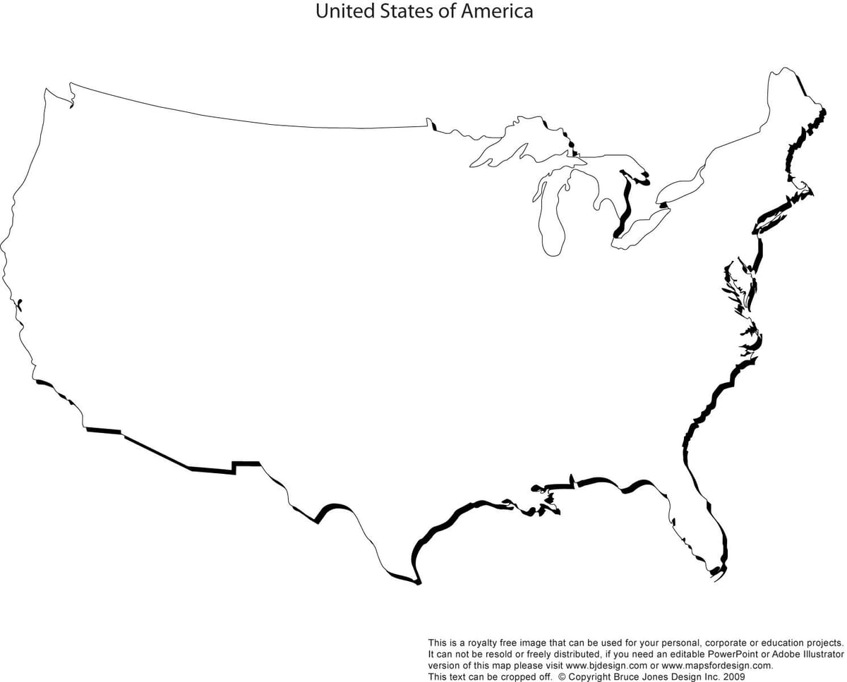USA contorno mappa