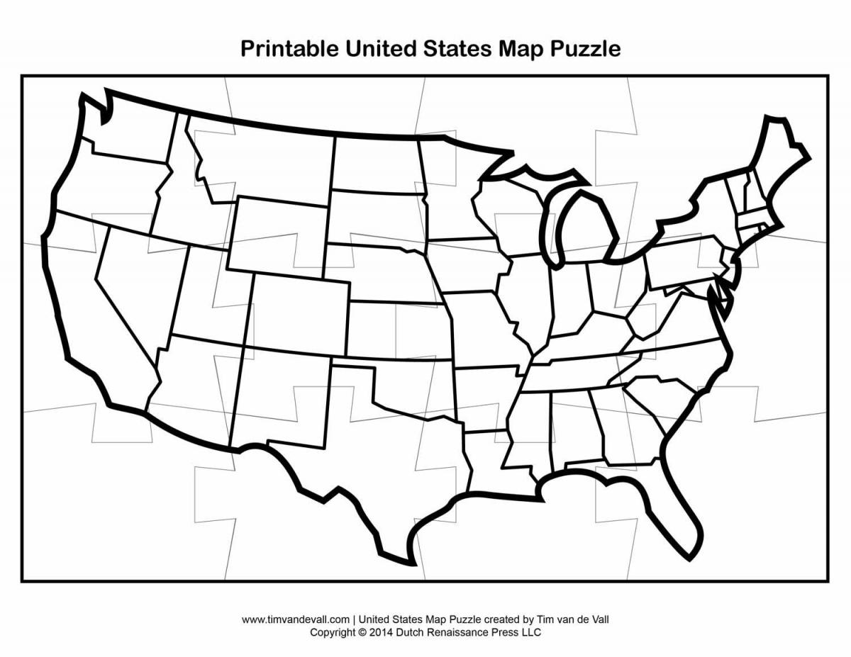 mappa puzzle USA
