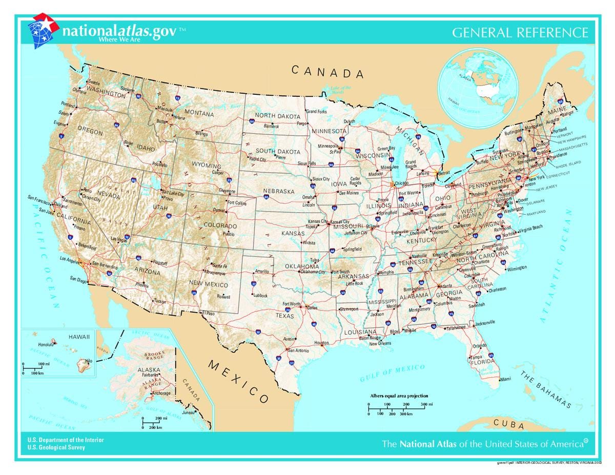 mappa di stati UNITI d'america