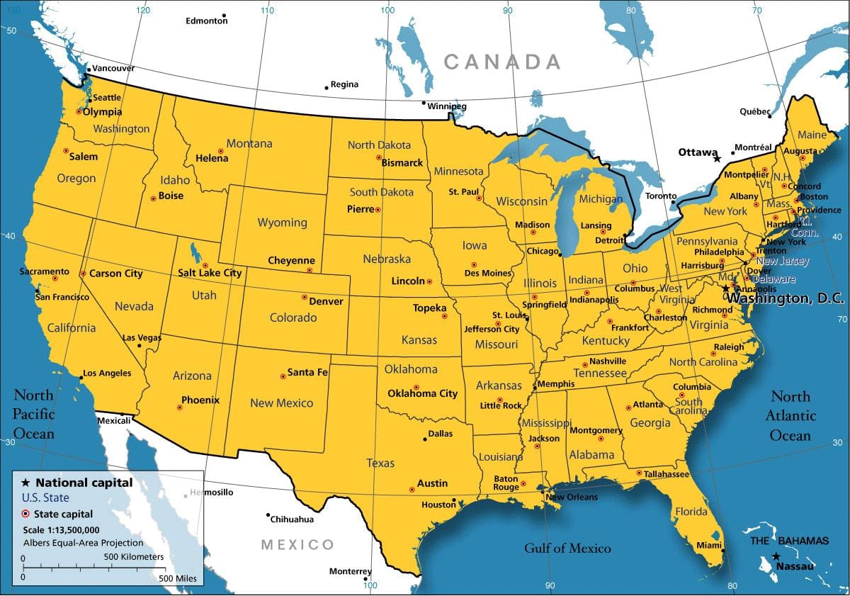 paese USA mappa
