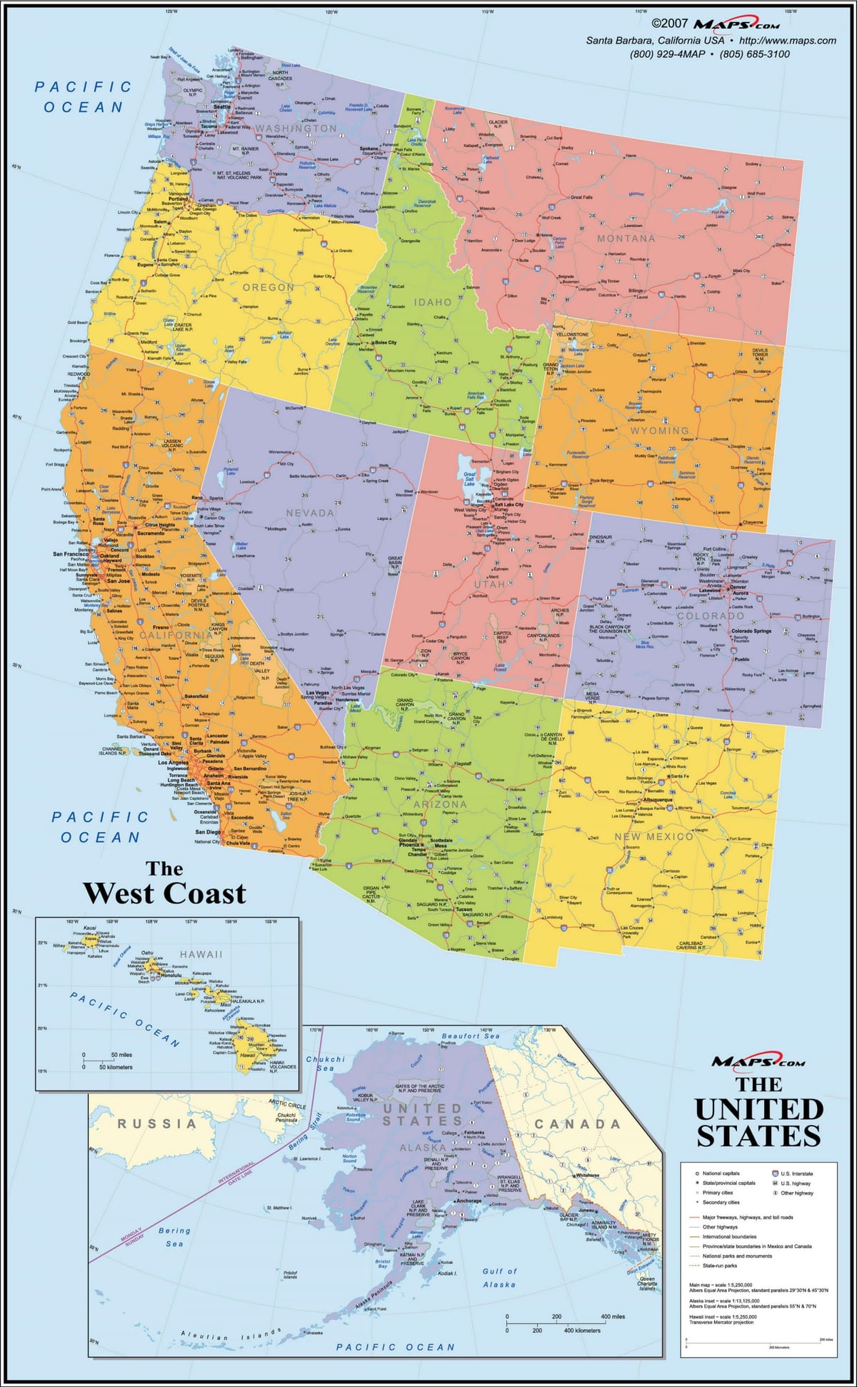 USA west coast mappa