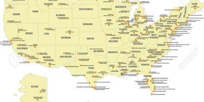 USA aeroporti internazionali mappa