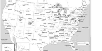 USA la mappa con le principali città