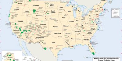 Occidentale degli stati UNITI mappa parchi nazionali