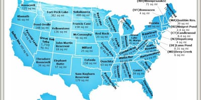 Laghi negli USA mappa