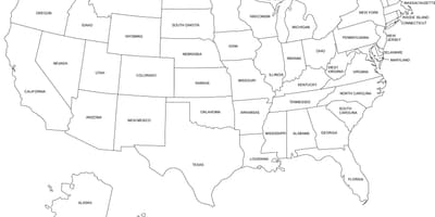 Stampabile Stati Uniti mappa