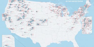 USA sciistiche mappa