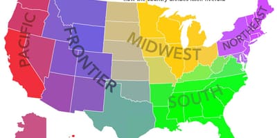 USA la mappa delle regioni