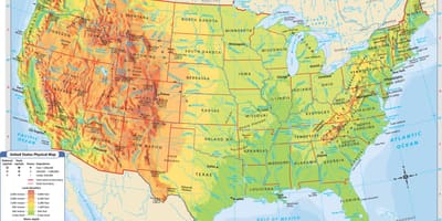 Mappa fisica della USA