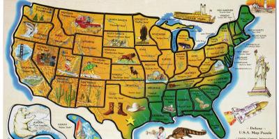 Viaggio mappa di stati UNITI d'america