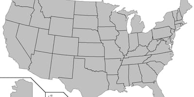 Di Stato USA mappa vuota
