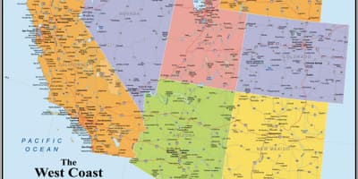 USA west coast mappa
